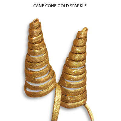 Cane Cone Gold Sparkle - Christmas Decorations Ornaments