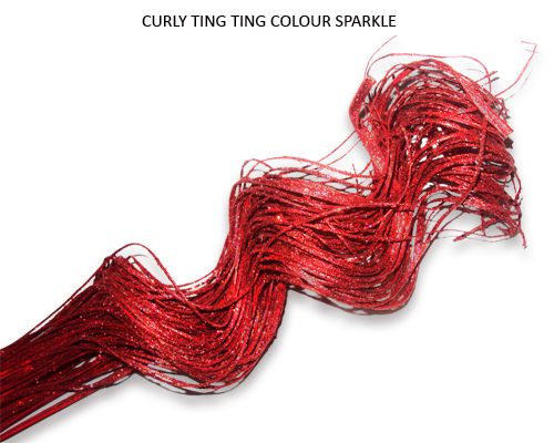 Curly Ting Ting Red Glitter - Christmas Decorations