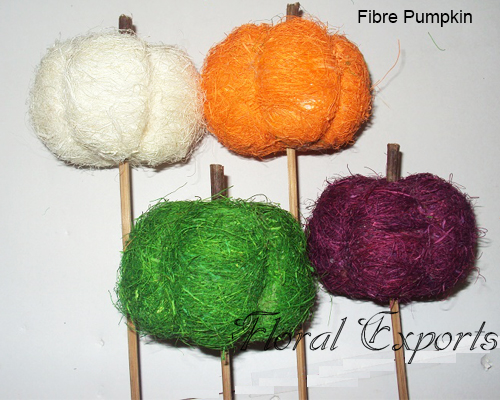 Fibre Pumpkin on Stick Assorted Color - Handmade Trend