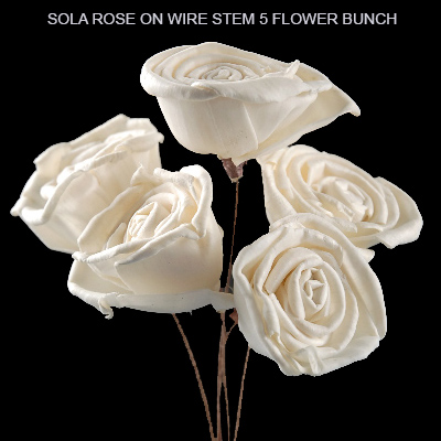 Sola Rose on Wire Stem 5pcs Bunch - Sola Flowers Bunch