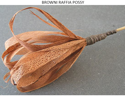 Browni Raffia Possy on Stick