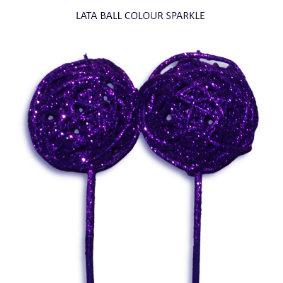 Lata Ball 6cm Color Sparkle on Stick