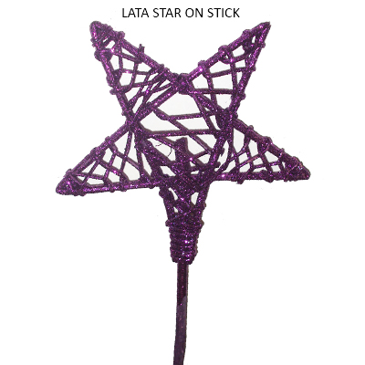 Lata Star Purple Glitter on Stick