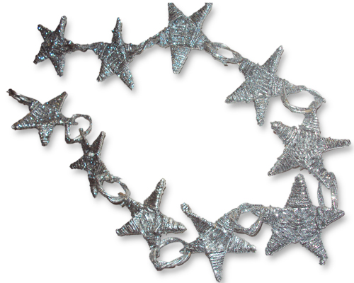 Lata Star Small Chain Silver Glitter Sparkle