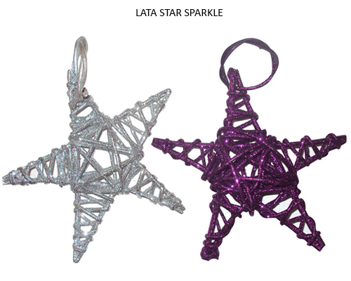 Lata Star Hanging Colored Sparkle - Wholesale Christmas Ornaments