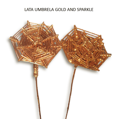 Lata Umbrella Gold - Handmade Christmas Decorations