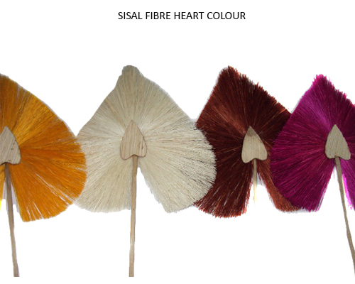Sisal Fibre Heart on Stick Colour