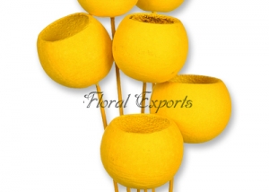 Bell Cup on Stick Yellow 6pc bunch
