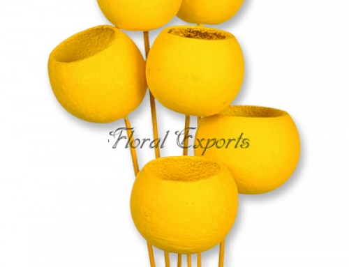 Bell Cup on Stick Yellow 6pc bunch